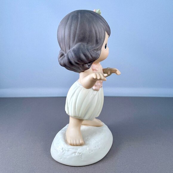 Precious Moments Happy Hula Days Figurine Hawaiian Beach Girl Statue 1995 128694 - Picture 9 of 11
